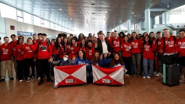 Caballero, con alumnos del programa Vigo en Inglés